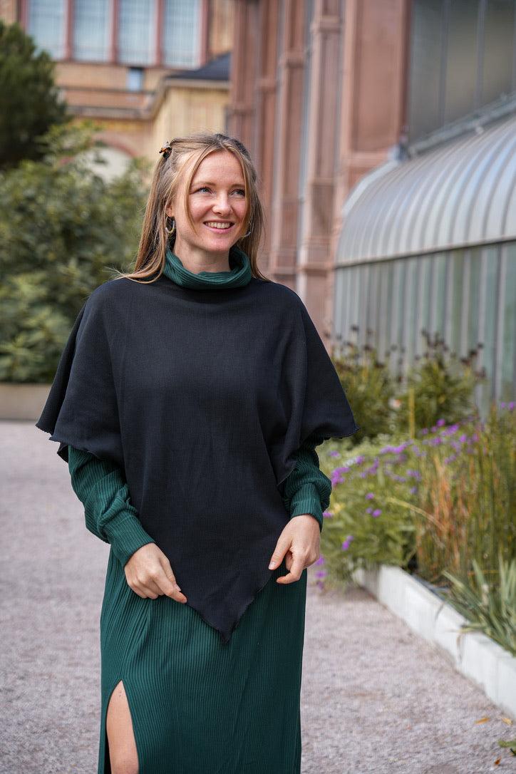 Nayala Poncho black – Bio-Baumwolle, elegant & vielseitig – Bild 7