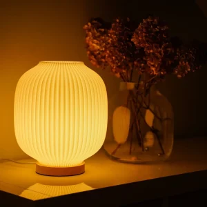 Lampe Puro – 3D-gedruckte Tischlampe aus recyceltem Bioplastik