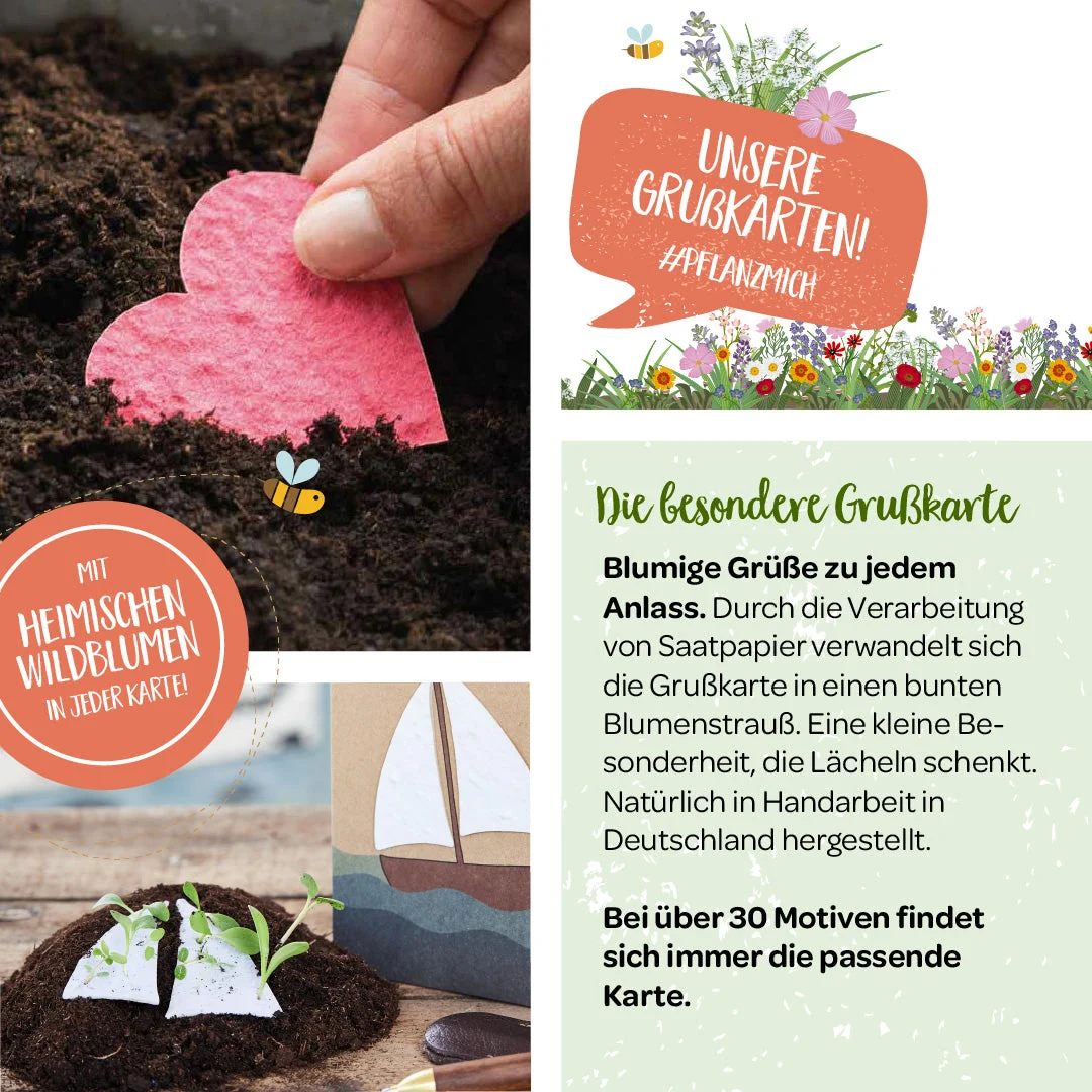 Grußkarte „Kopf hoch“ – Mutmachende Botschaft mit Blumenwachstum – Bild 4